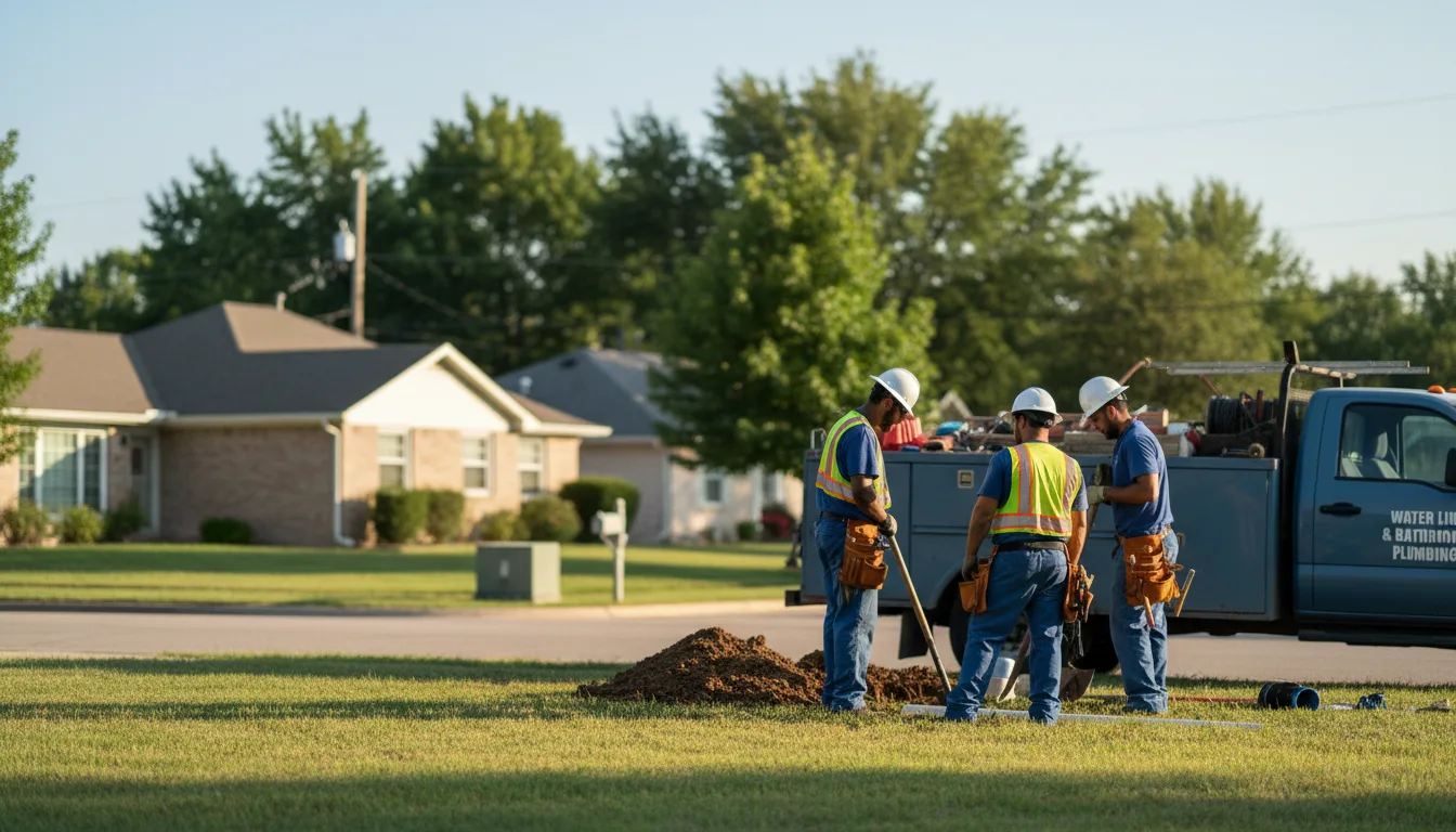 Residential water line and bathroom plumbing service in Spearville, KS